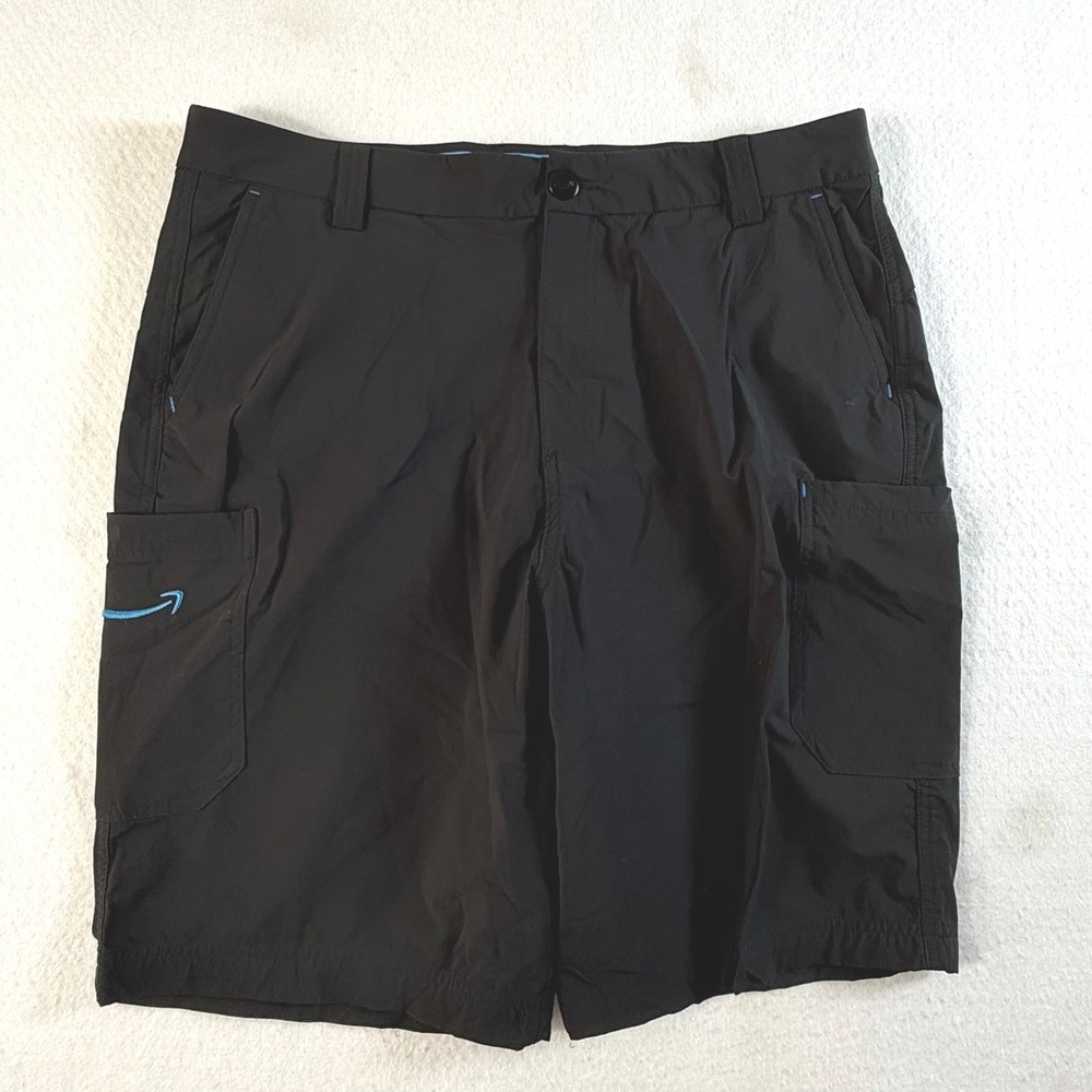 Luly Yang Cargo Shorts Mens Large 34-37 Black Performance Wear